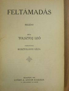 Tolsztoj Leó - Feltámadás [antikvár]