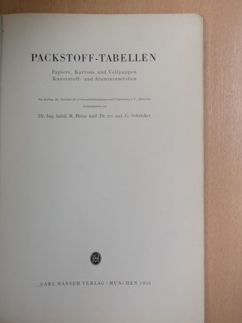 Packstoff-Tabellen [antikvár]