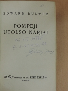 Edward Bulwer - Pompeji utolsó napjai [antikvár]