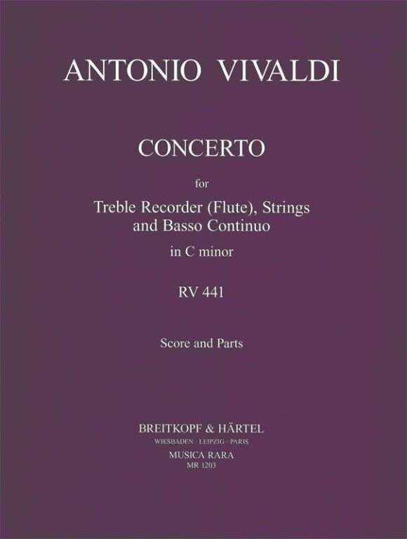 Vivaldi - CONCERTO IN c-moll P.440 FOR TREBLE REC.(FLUTE),STR. AND B.C. ANTIKVÁR