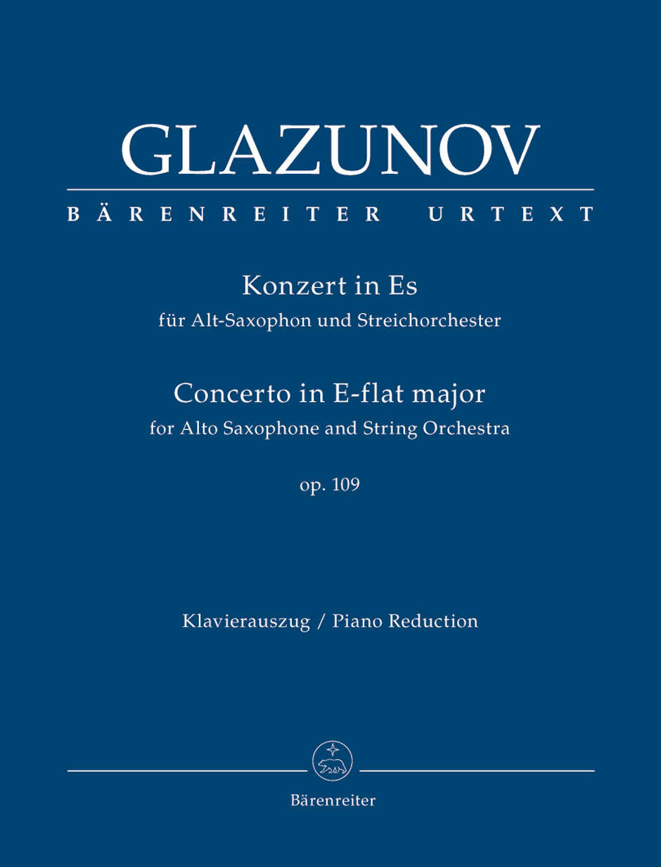 GLAZUNOV - KONZERT IN ES FÜR ALT-SAXOPHON UND STREICHORCHESTER OP.109 KLAVIERAUSZUG URTEXT