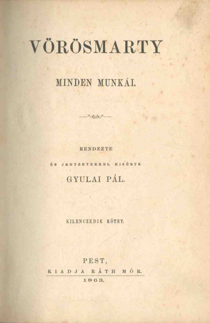 Vörösmarty Mihály - Vörösmarty minden munkái 9. [antikvár]