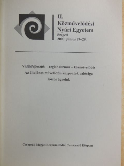 II. Közművelődési Nyári Egyetem 2000. [antikvár]