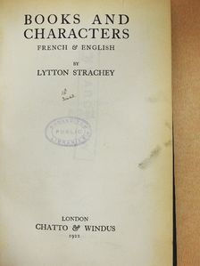 Lytton Strachey - Books and Characters [antikvár]