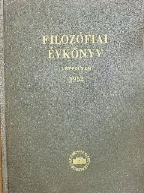Faludi Béla - Filozófiai évkönyv 1952 [antikvár]