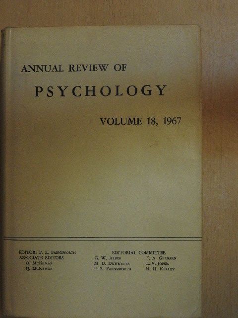 Dorothea E. Johannsen - Annual Review of Psychology 18. [antikvár]