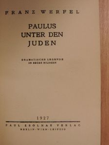 Franz Werfel - Paulus unter den Juden [antikvár]