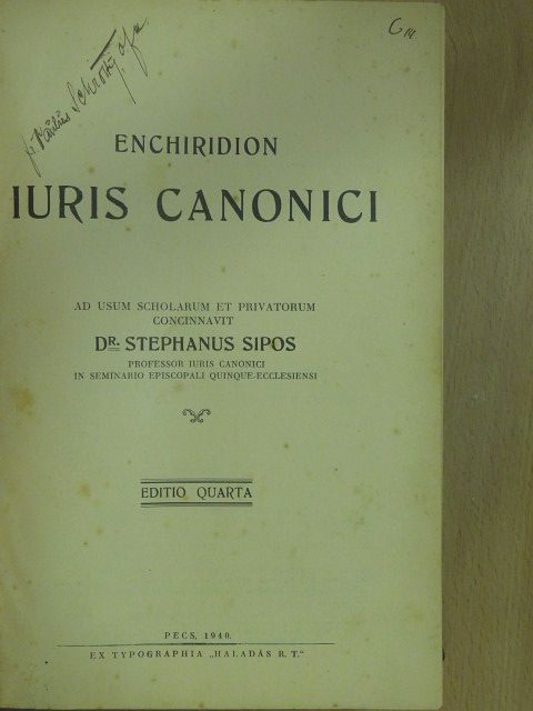 Dr. Sipos István - Enchiridion iuris canonici [antikvár]