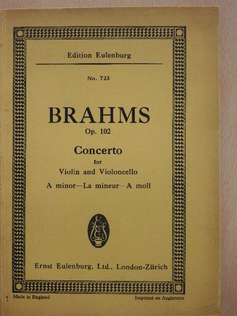 Johannes Brahms - Concerto for Violin and Violoncello with Orchestra [antikvár]