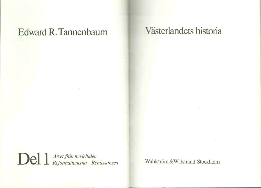 Edward R. Tannenbaum - Västerlandets historia [antikvár]