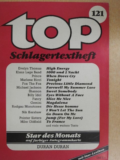 Billy Idol - Top Schlagertextheft 121 [antikvár]