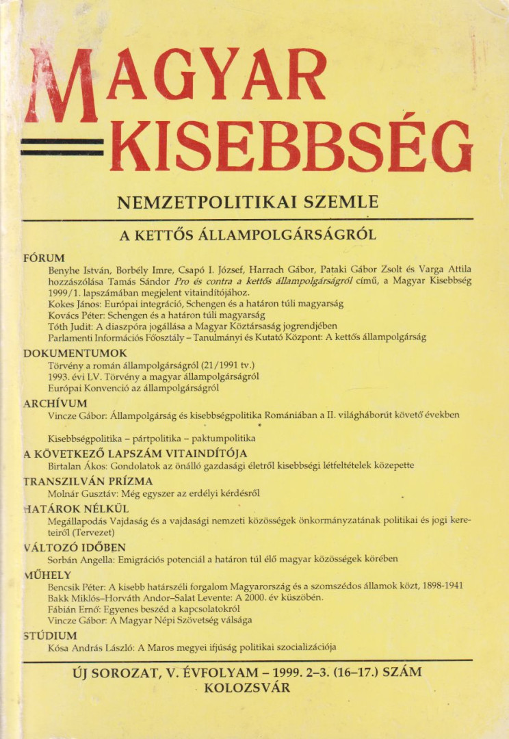 Székely István - Magyar Kisebbség 1999/2-3. [antikvár]