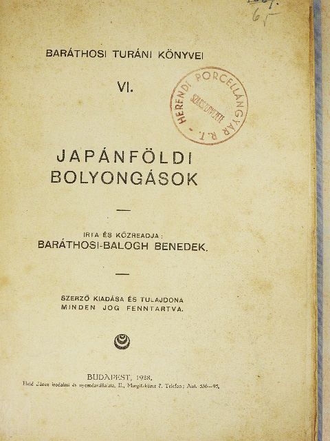 Baráthosi-Balogh Benedek - Japánföldi bolyongások [antikvár]