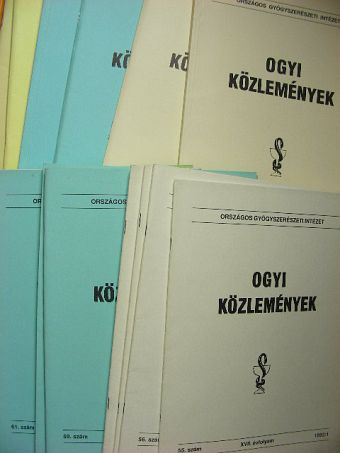 OGYI közlemények 1992-1997. (vegyes számok)/1 db Supplementum 1995. 9. [antikvár]