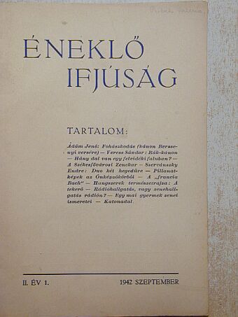 Ádám Jenő - Éneklő ifjúság 1942. szeptember [antikvár]