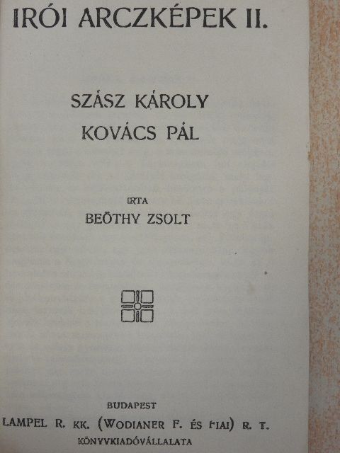 Beöthy Zsolt - Irói arczképek II. [antikvár]