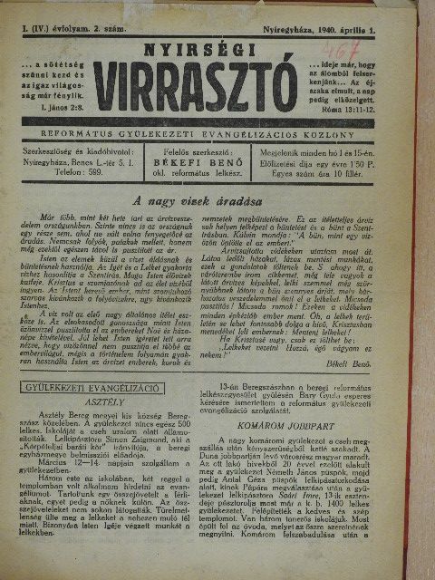 Békefi Benő - Nyirségi virrasztó 1940-1941. (nem teljes évfolyam) [antikvár]