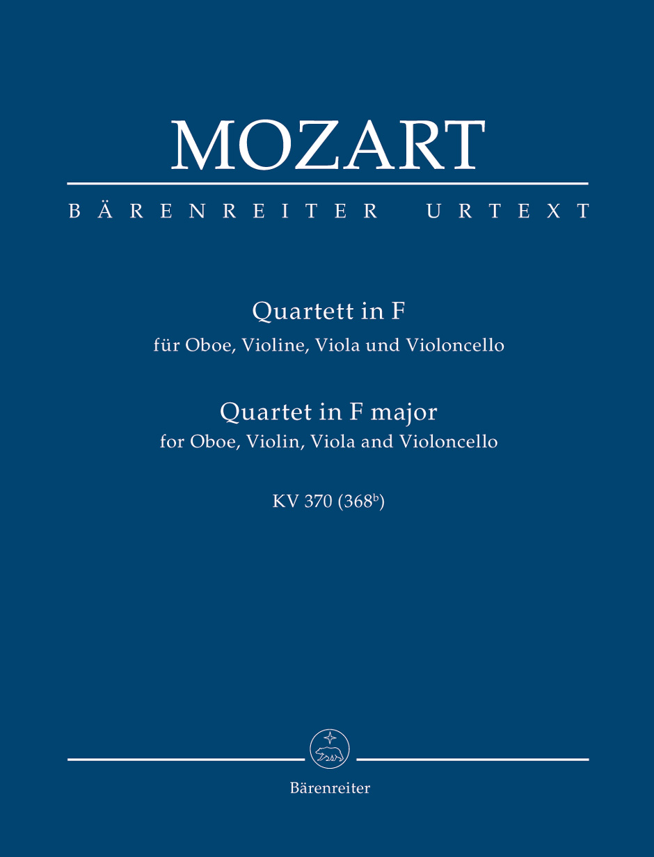 MOZART, W,A, - QUARTETT IN F FÜR OBOE, VIOLINE, VIOLA UND CELLO KV 370 STUDIENPARTITUR