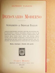 Alfredo Panzini - Dizionario Moderno - Supplemento ai Dizionari Italiani [antikvár]