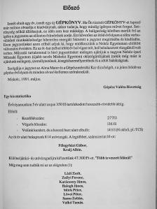 Bagdi István - Gépkönyv 1991. [antikvár]