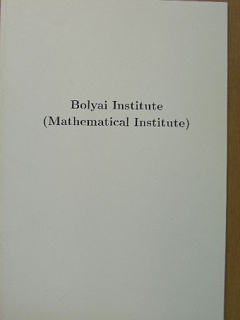 Czédli Gábor - Bolyai Institute [antikvár]