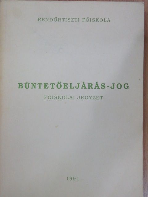 Dr. Chwala Tamás - Büntetőeljárás-jog I. [antikvár]