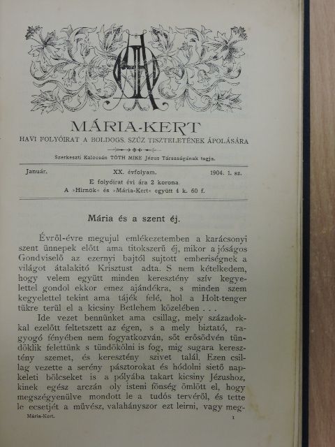 Berecz Kálmán - Mária-Kert 1904. (nem teljes évfolyam) [antikvár]