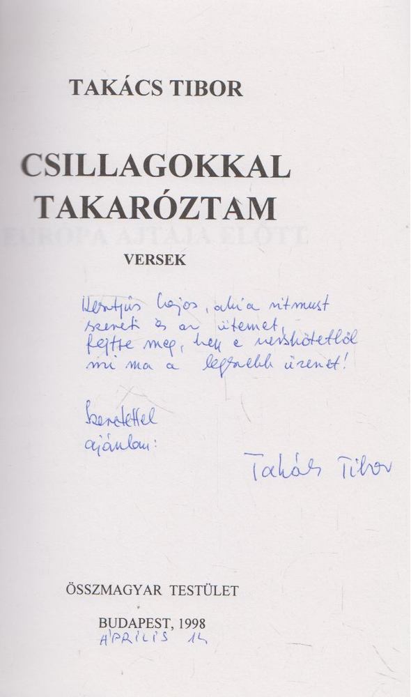 TAKÁCS TIBOR - Csillagokkal takaróztam (dedikált) [antikvár]