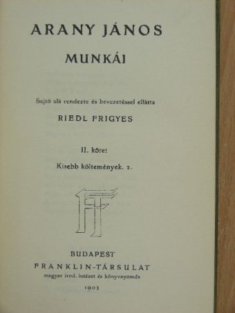 Arany János - Arany János munkái II. [antikvár]