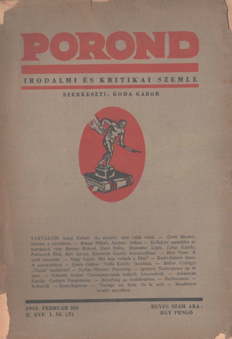 GODA GÁBOR - Porond II. évf. 1. sz. [antikvár]