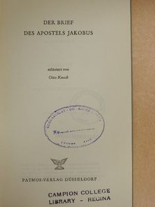 Apostels Jakobus - Der Brief des Apostels Jakobus [antikvár]