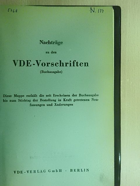 Nachträge zu den VDE-Vorschriften [antikvár]