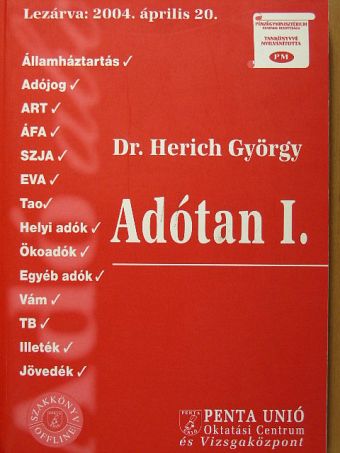Dr. Herich György - Adótan I. [antikvár]