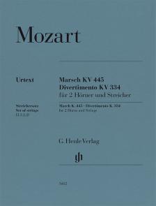 MOZART, W,A, - MARSCH KV 445 / DIVERTIMENTO KV 335 FÜR ZWEI HÖRNER UND STREICHER, STIMMEN