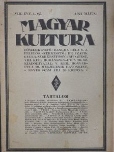 Bangha Béla - Magyar Kultúra 1921. május [antikvár]