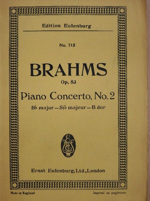 Johannes Brahms - Concerto, No. 2 Bb major [antikvár]