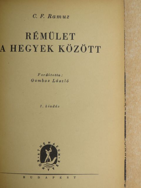 C. F. Ramuz - Rémület a hegyek között [antikvár]