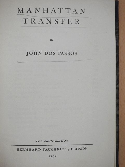 John Dos Passos - Manhattan Transfer [antikvár]
