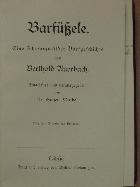 Berthold Auerbach - Barfüßele (gótbetűs) [antikvár]