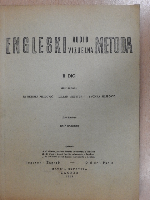 Dr. Rudolf Filipovic - Engleski audio vizuelna metoda II [antikvár]