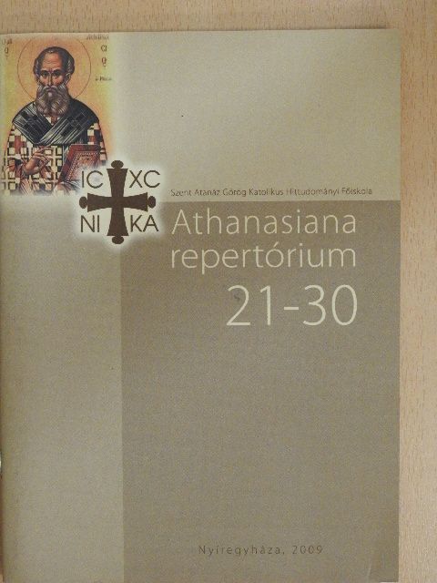 Athanasiana repertórium 21-30 [antikvár]