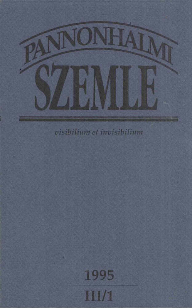 Sulyok Elemér (főszerk.) - Pannonhalmi Szemle 1995. III/1 [antikvár]