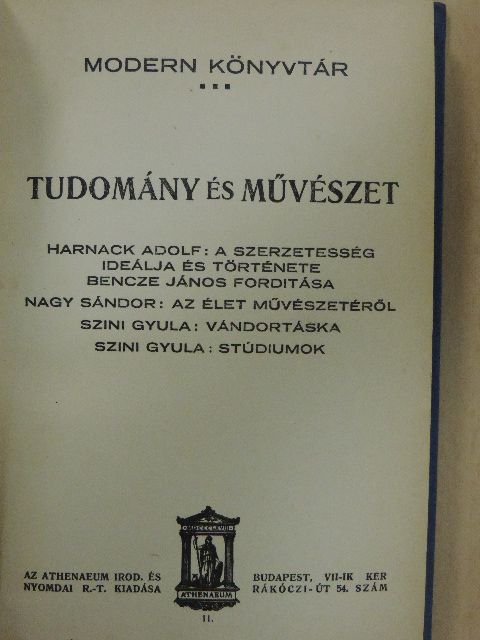 Harnack Adolf - Tudomány és művészet II. [antikvár]