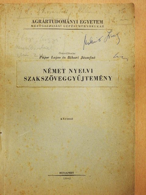 Német nyelvi szakszöveggyűjtemény [antikvár]