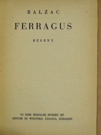 Balzac - Ferragus [antikvár]