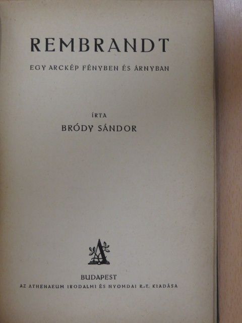 Bródy Sándor - Rembrandt [antikvár]
