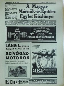 A Magyar Mérnök- és Építész-Egylet Közlönye 1939. szeptember 10. [antikvár]
