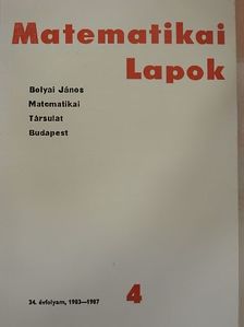 Horváth Miklós - Matematikai Lapok 1987/4. [antikvár]
