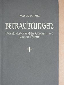 Johannes Schanz - Betrachtungen über das Leben und die Geheimnisse unseres Herrn [antikvár]