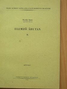 Korán Imre - Elemző árutan II. [antikvár]